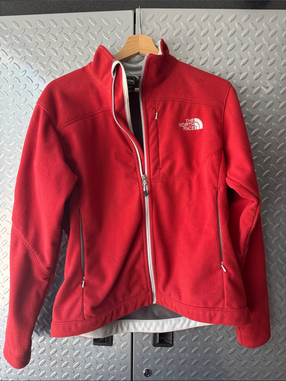 The North Face Red Women's Full-Zip Teddy Fleece Jacket